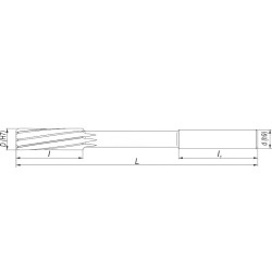 Gépi dörzsár hengeres szárú d   6.00x35x220x250 mm H7 HSSE