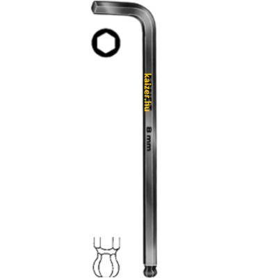 Hatszögkulcs 14.00x 55x280 mm gömbvégű extra long
