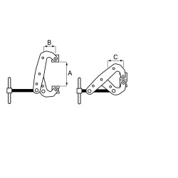 Gyorscsavarszoritó   75x 35x 50 mm C CLAMP konzolos 500kg