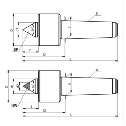 Forgócsúcs MK 3  60° Normál 221-01