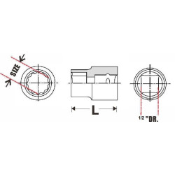 Kézi dugókulcs 1/2