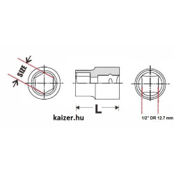 Kézi dugókulcs 1/2 Kézi dugókulcs 1/2