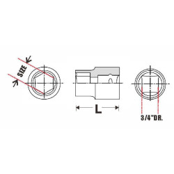 Kézi dugókulcs 3/4