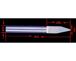 Hengeres szárú keményfém maró   4.0x 60°x0.1x40 z1 VHM gravírmaró 55HRC-ig Bevonat nélkül 