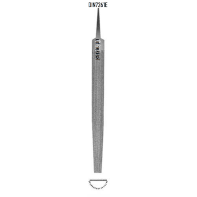 Műhelyreszelő félkerek (félhátú) 200-1 mm DIN7261-E nyél nélkül 