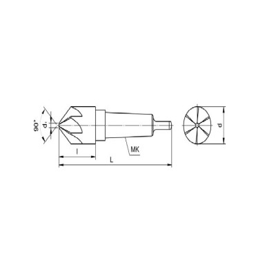 Kúpsüllyesztő d 50.0x90° Z12 HSS DIN 335-B