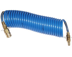 Spiráltömlő PA6  8/ 6 mm 5.6 m szerelt kék PA6