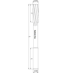 Gépi dörzsár   3,00 mm  hengeres szárral DIN 212-B H7 VHM+TiALN (keményfémből) HR1400  