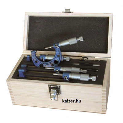 Mikrométer       0- 100 mm  kengyeles külső DIN 863  készlet (0÷100 mm) , 4 darabos