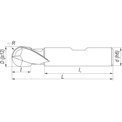 Rádiuszmaró  14,0x 16 mm R7 z2 DIN 327 B HSSE VG1200