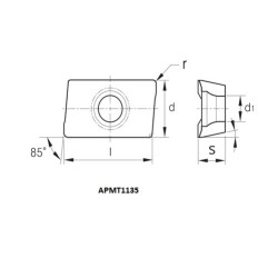 APMT 1135PDER-M2 YP730 P-M STEEL/INOX PVD
